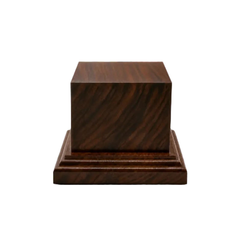 Solid Cube Black Walnut Memorial Sculpture Pedestal